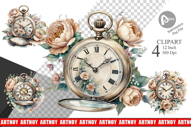 Pocket Watch Clipart Sublimation artnoy 