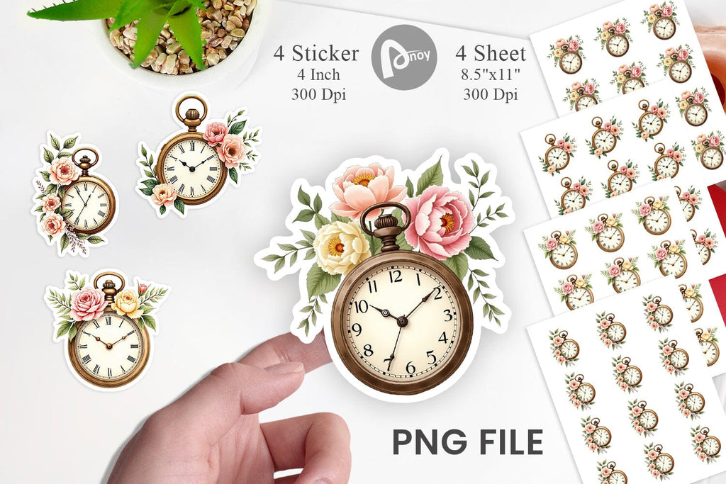 Pocket Watch Sticker - So Fontsy