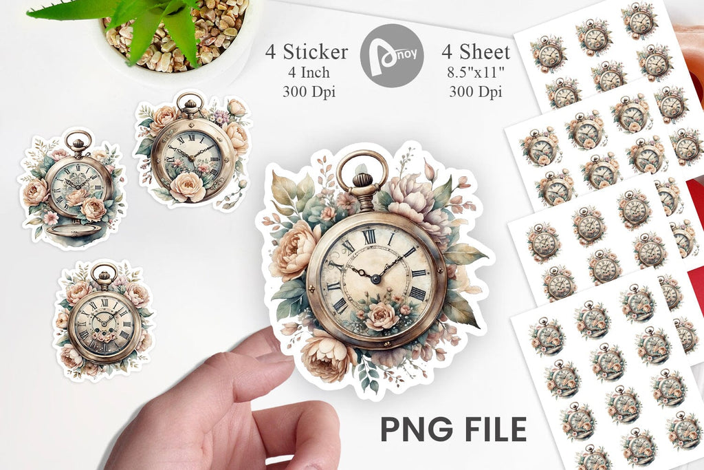 Watch Type Sticker Pocket Watch Sticker - So Fontsy