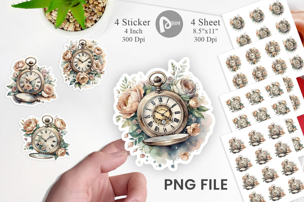 Pocket Watch Sticker - So Fontsy