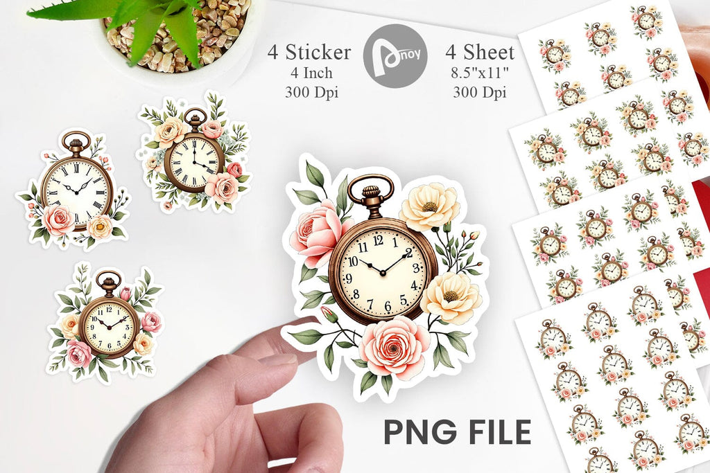 Pocket Watch Sticker - So Fontsy