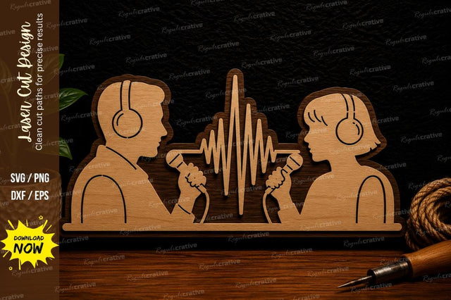 Podcast Conversation Laser Cut Svg Design SVG Regulrcrative 