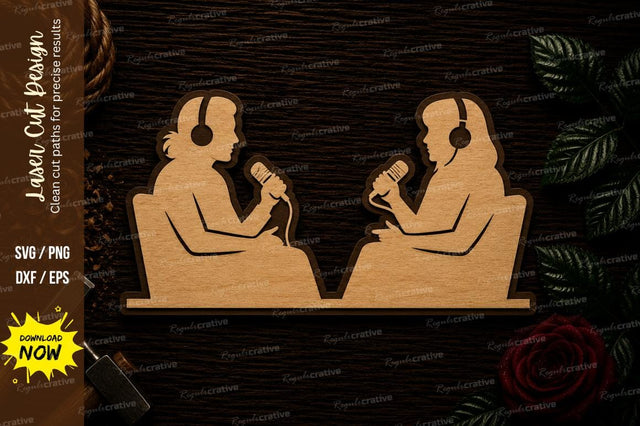 Podcast Interview Ornament Laser Cut SVG File SVG Regulrcrative 