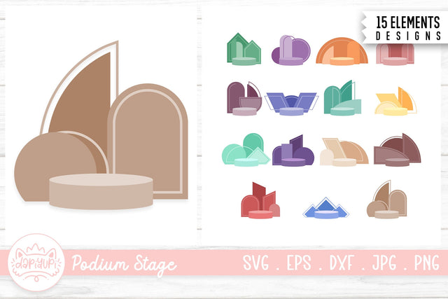 Podium Stage Clipart Illustration Bundle SVG dapiyupi store 