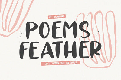 Poems Feather - Hand Drawn Font Font Timur type 