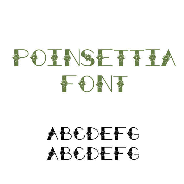 Poinsettia Decorative Font OTF, Fonts for Crafting, Handwritten Font Font Crafting With Brenna 