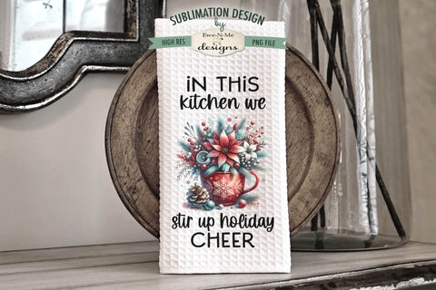 Poinsettia Mugs | Christmas Cups Kitchen Towel Sublimation Sublimation Ewe-N-Me Designs 