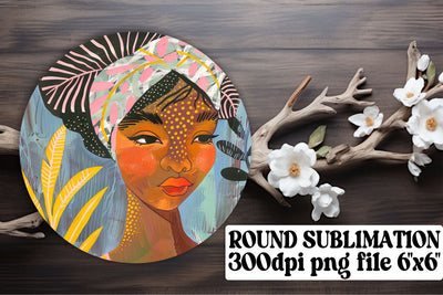 Poised Woman Portrait Ornament Design - Sublimation Keychain Sublimation afrosvg 