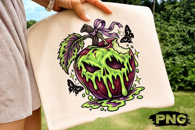 Poison Apple Halloween Skull PNG SVG DesignDestine 