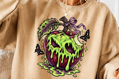 Poison Apple Halloween Skull PNG SVG DesignDestine 