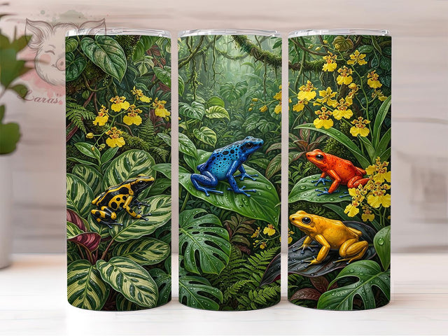 Poison Dart Frogs 20oz Tumbler, Poison Dart Frogs, Dart Frog Tumbler, Poison Frog, Frog Tumbler, 20oz Tumbler, Tropical Frog, Tumbler Wrap Sublimation Lara' s Designs 