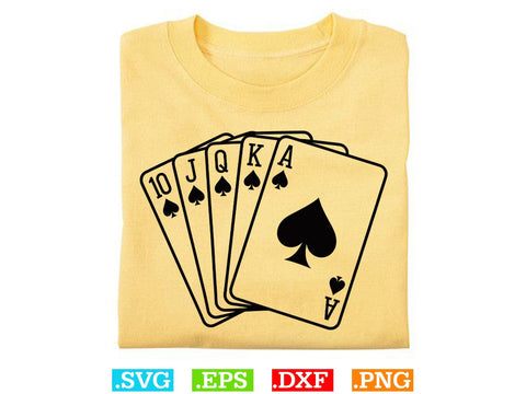 Poker Cards Crown Svg, Royal Flush Clipart, Royal Flush Split Name, Card Svg SVG Creativeart88 
