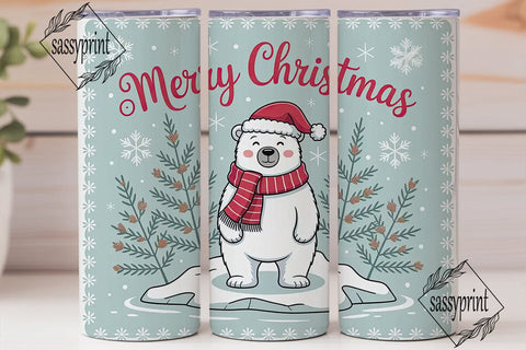 Polar Bear Christmas 20oz Tumbler Sublimation sassyprint 