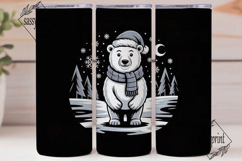 Polar Bear Christmas 20oz Tumbler Sublimation sassyprint 