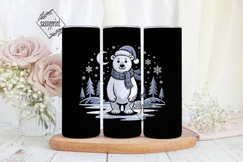 Polar Bear Christmas 20oz Tumbler Sublimation sassyprint 