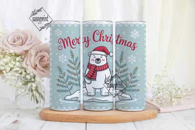 Polar Bear Christmas 20oz Tumbler Sublimation sassyprint 