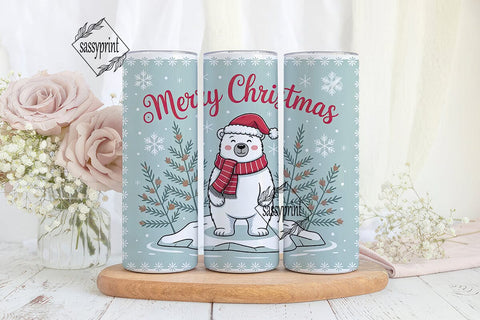Polar Bear Christmas 20oz Tumbler Sublimation sassyprint 