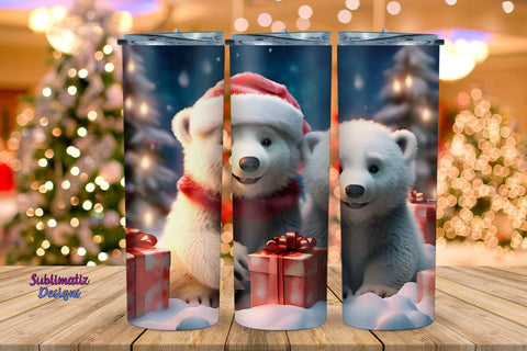 Polar Bear Christmas Tumbler Wrap | Christmas Tumbler Wrap 20 oz Skinny Straight & Tapered Sublimation Design Sublimation Sublimatiz Designs 