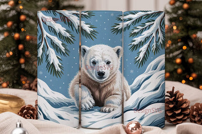 Polar Bear Cub 20oz Tumbler Wrap Sublimation DesignSVG 
