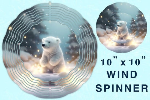 Polar bear illustrations / Bear wind spinner bundle Sublimation Angelina Semenova 