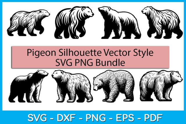 Polar Bear Silhouette Vector Style Bundle SVG PNG Bundle SVG Creativedesigntee 