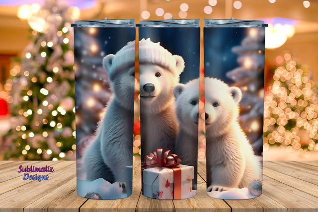Polar Bear Tumbler Wrap Sublimation Christmas | Christmas Tumbler Wrap 20 oz Skinny Straight & Tapered Sublimation Design Sublimation Sublimatiz Designs 