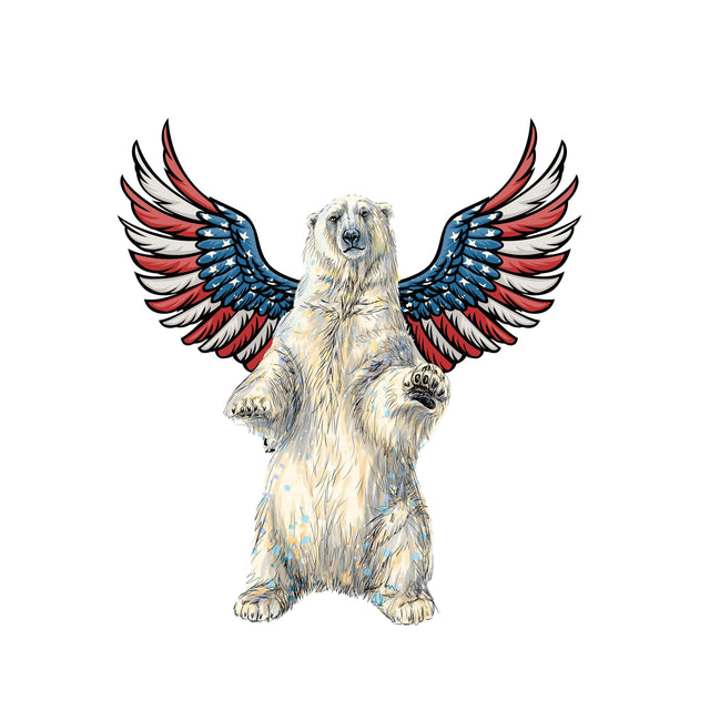Polar Bear with USA flag Eagle wings svg png jpg digital download SVG Whitetailcrafts 