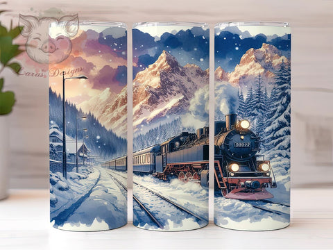 Polar Express Blue Train 20oz Tumbler Png, Straight & Tapered Tumbler Png, Christmas Tumbler Png, Digital Download PNG Sublimation Lara' s Designs 