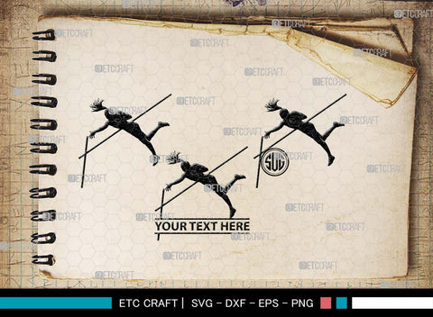 Pole Vault Monogram, Pole Vault Silhouette, Pole Vault SVG, Sports Svg, Pole Vault Event Svg, Women Pole Vault Svg, Pole jumping Svg, Pole vaulter Svg, SB00573 SVG ETC Craft 