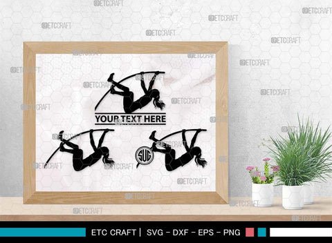 Pole Vault Monogram, Pole Vault Silhouette, Pole Vault SVG, Sports Svg, Pole Vault Event Svg, Women Pole Vault Svg, Pole jumping Svg, Pole vaulter Svg, SB00573 SVG ETC Craft 