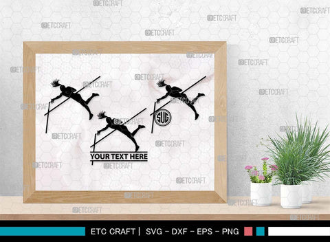 Pole Vault Monogram, Pole Vault Silhouette, Pole Vault SVG, Sports Svg, Pole Vault Event Svg, Women Pole Vault Svg, Pole jumping Svg, Pole vaulter Svg, SB00573 SVG ETC Craft 