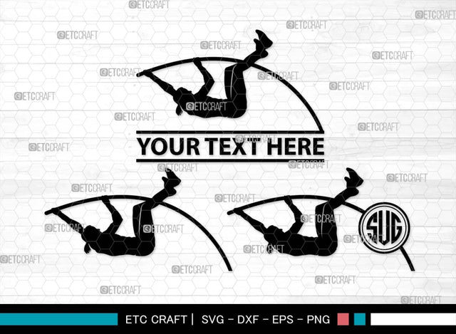Pole Vault Monogram, Pole Vault Silhouette, Pole Vault SVG, Sports Svg, Pole Vault Event Svg, Women Pole Vault Svg, Pole jumping Svg, Pole vaulter Svg, SB00573 SVG ETC Craft 