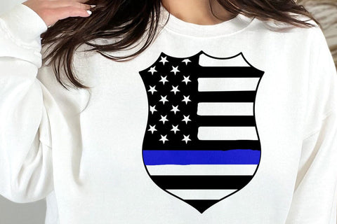 Police Badge - American Flag, Thin Blue Line SVG DesignDestine 