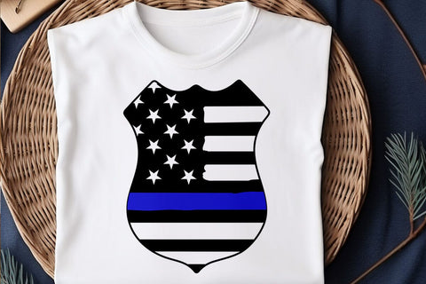 Police Badge - American Flag, Thin Blue Line SVG DesignDestine 