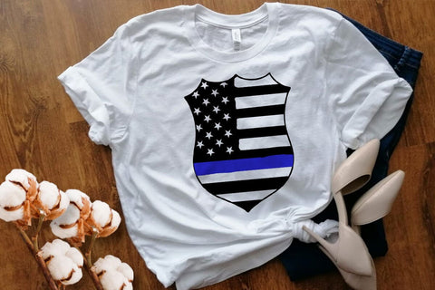 Police Badge - American Flag, Thin Blue Line SVG DesignDestine 