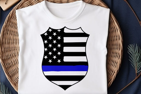 Police Badge - American Flag, Thin Blue Line SVG DesignDestine 