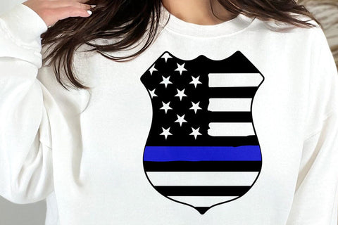 Police Badge - American Flag, Thin Blue Line SVG DesignDestine 