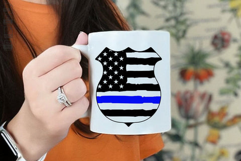 Police Badge Blue Line Flag Svg, American Flag, Thin Blue Line, Police Support SVG DesignDestine 