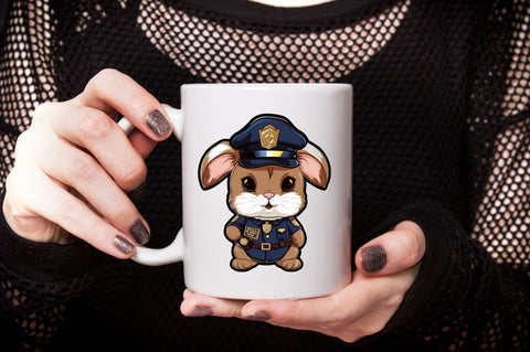 Police Bunny Cute Sublimation Clipart Bundle Sublimation Designangry 