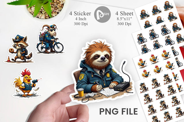 Police Chaos Critters Sticker Sublimation artnoy 