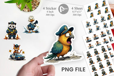Police Chaos Critters Sticker Sublimation artnoy 