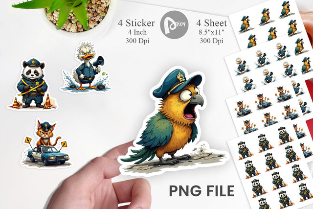 Police Chaos Critters Sticker Sublimation artnoy 