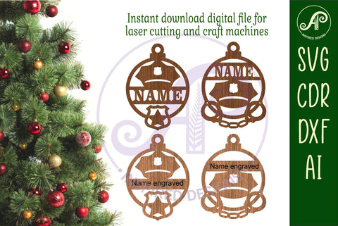 Police Christmas Ornament SVG laser cut SVG APInspireddesigns 