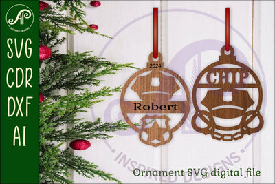 Police Christmas Ornament SVG laser cut SVG APInspireddesigns 
