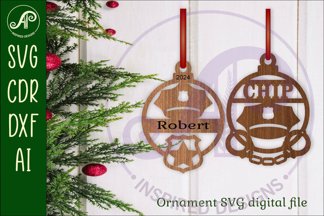 Police Christmas Ornament SVG laser cut SVG APInspireddesigns 