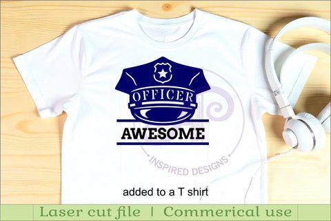 Police hat personalized name sign laser cut SVG APInspireddesigns 