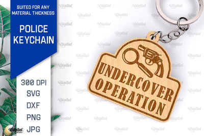 Police Keychain Laser Cut. Police Keychain Design SVG SVG Evgenyia Guschina 
