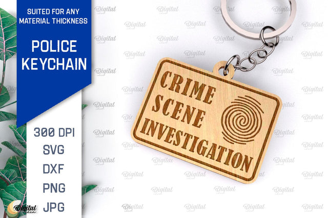 Police Keychain Laser Cut. Police Keychain Design SVG SVG Evgenyia Guschina 
