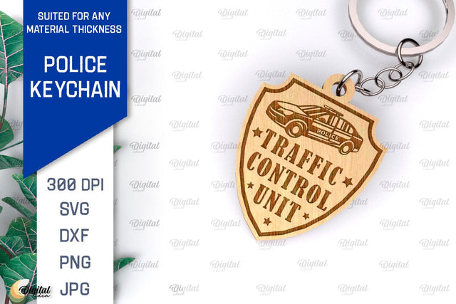 Police Keychain Laser Cut. Police Keychain Design SVG SVG Evgenyia Guschina 