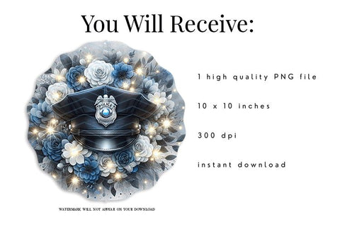 Police Law Enforcement 10 Inch Wind Spinner Sublimation PNG Sublimation BijouBay 